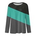 thumbnail image 4 of AMERTEER Hauts Quotidiens pour Femmes Imprimé Manches Longues Blouse Confortable à Blocs de Couleur Tunique Décontractée Col Rond Chandail Chemises, 4 of 4