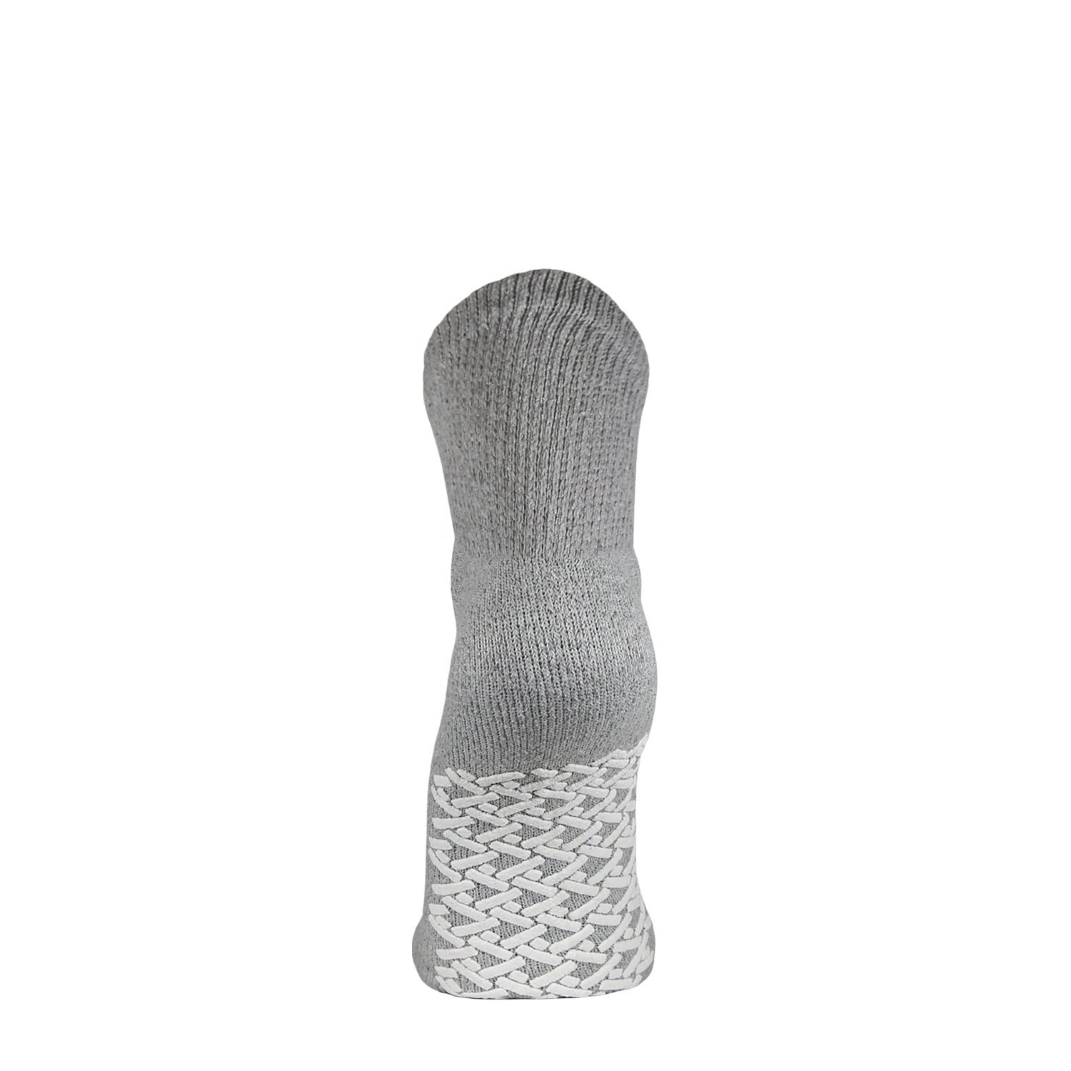 60 Pairs of Non-Skid Diabetic Ankle Cotton Socks with Non Binding Top, Brooklyn Socks Health Collection, Wholesale Bulk Value Pack (Gray, Fit Men's Shoe Size 10-12)