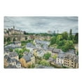 thumbnail image 1 of Landscape Cutting Board, View of Old Town Area Luxembourg City Touristic Destination European Scenic Photo, Decorative Tempered Glass Cutting and Serving Board, Large Size, Multicolor, by Ambesonne, 1 of 1