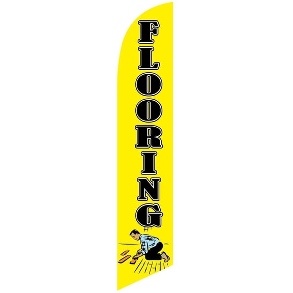 Flooring yellow Feather Banner Swooper Flag - NO WIND REQUIRED - Replacement FLAG ONLY