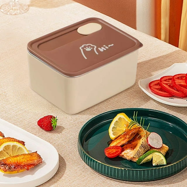 Taotanxi Boîte de Conservation en Acier Inoxydable 304 Boîte à Lunch de Qualité Alimentaire Boîte à Lunch Boîte de Rangement Étanche Chauffante au Micro-Ondes