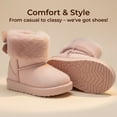 thumbnail image 2 of bebe Toddler Girl's Boots – Cozy Boots for Toddlers with Faux Fur Cuff and Butterfly Accent, 2 of 10