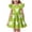 Green-19, variant on Mitankcoo Girls Easter Dresses Cute Print Flutter Sleeve Crew Neck A-Line Dress for Daily Fashion Wear 3-14Y