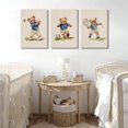 thumbnail image 4 of Nursery Room Bear Canvas Wall Art Vintage Boys Sports Wall Decor Karate Skateboard Fishing Poster Prints Cute Funny Animal Painting Pictures for Kids Bedroom Boys Room(Framed canvas), 4 of 6