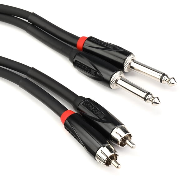 Roland Câble Double Interconnect 1/4 Pouces vers RCA, 5 Pieds (RCC-5-2R28)