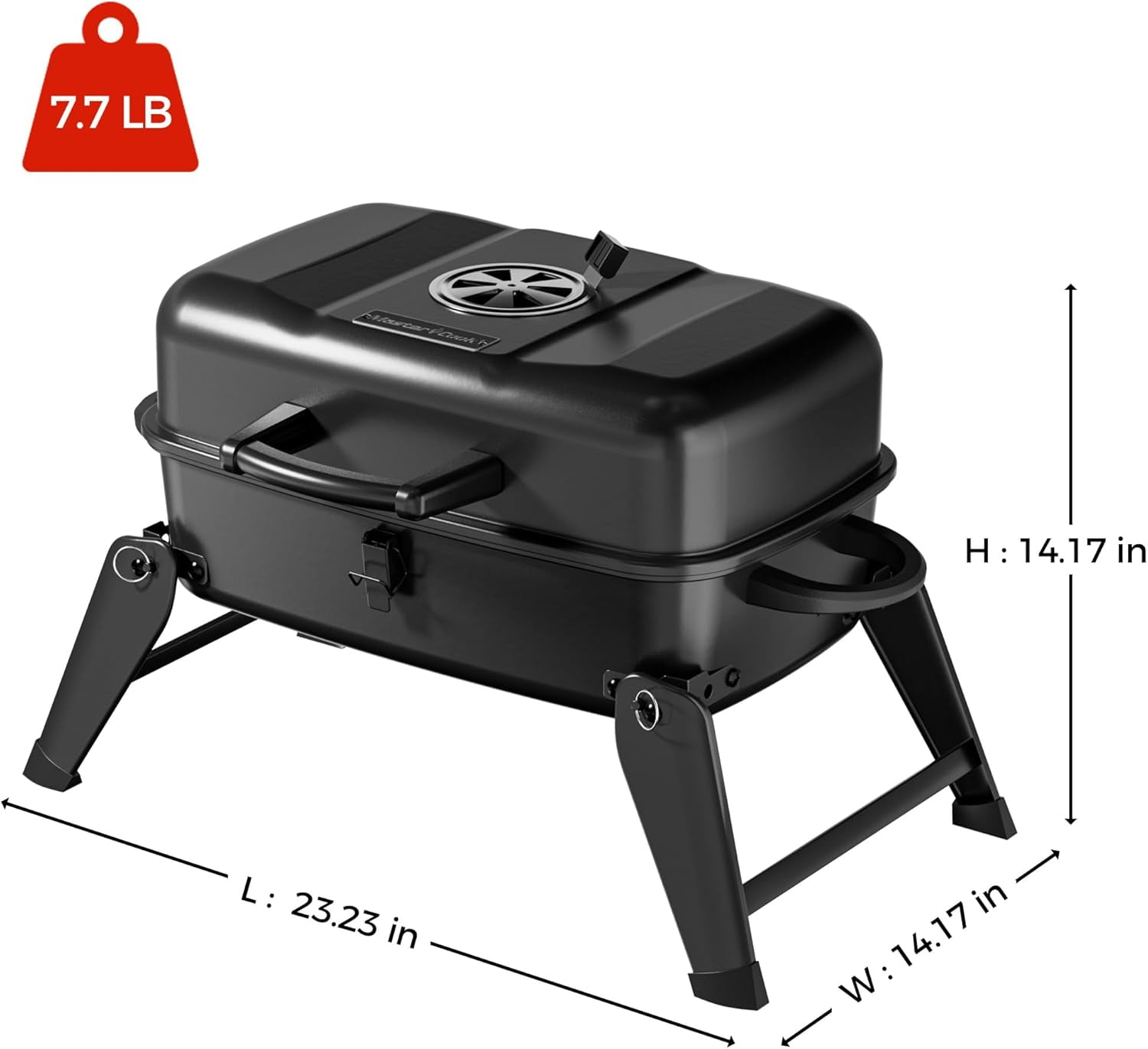 WBTER Portable Charcoal Grill, Foldable Lightweight BBQ Grill with Adjustable Air Vent and 330 sq.in. Cooking Area Outdoor RV, Hiking, Camping, Patio, Tailgating