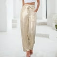 thumbnail image 2 of Huowey Womens Pants Sequin Pants Shiny Sequins High Waist Wide Leg Flared Leg Pants Nightclub Wear, 2 of 6