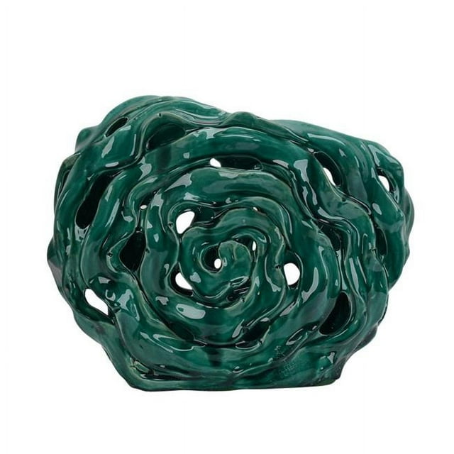 Benzara BM163244 Artistically Designed Ceramic Abstract Vase, Green