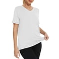 thumbnail image 2 of Horkkom Short Sleeve Tops for Women Summer Solid Color V Neck Tops Yoga Gym Workout Athletic Tops M, 2 of 6