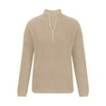 thumbnail image 4 of Lovskoo Half Zip Up Sweaters for Women Trendy Color Long Sleeve Pullove Shirt Sweater Tops Beige, 4 of 5