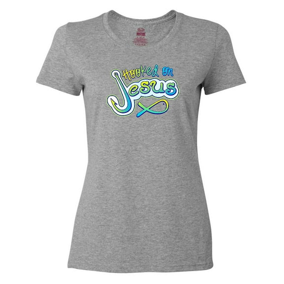 Inktastic Hooked on Jesus Christian Women's T-Shirt