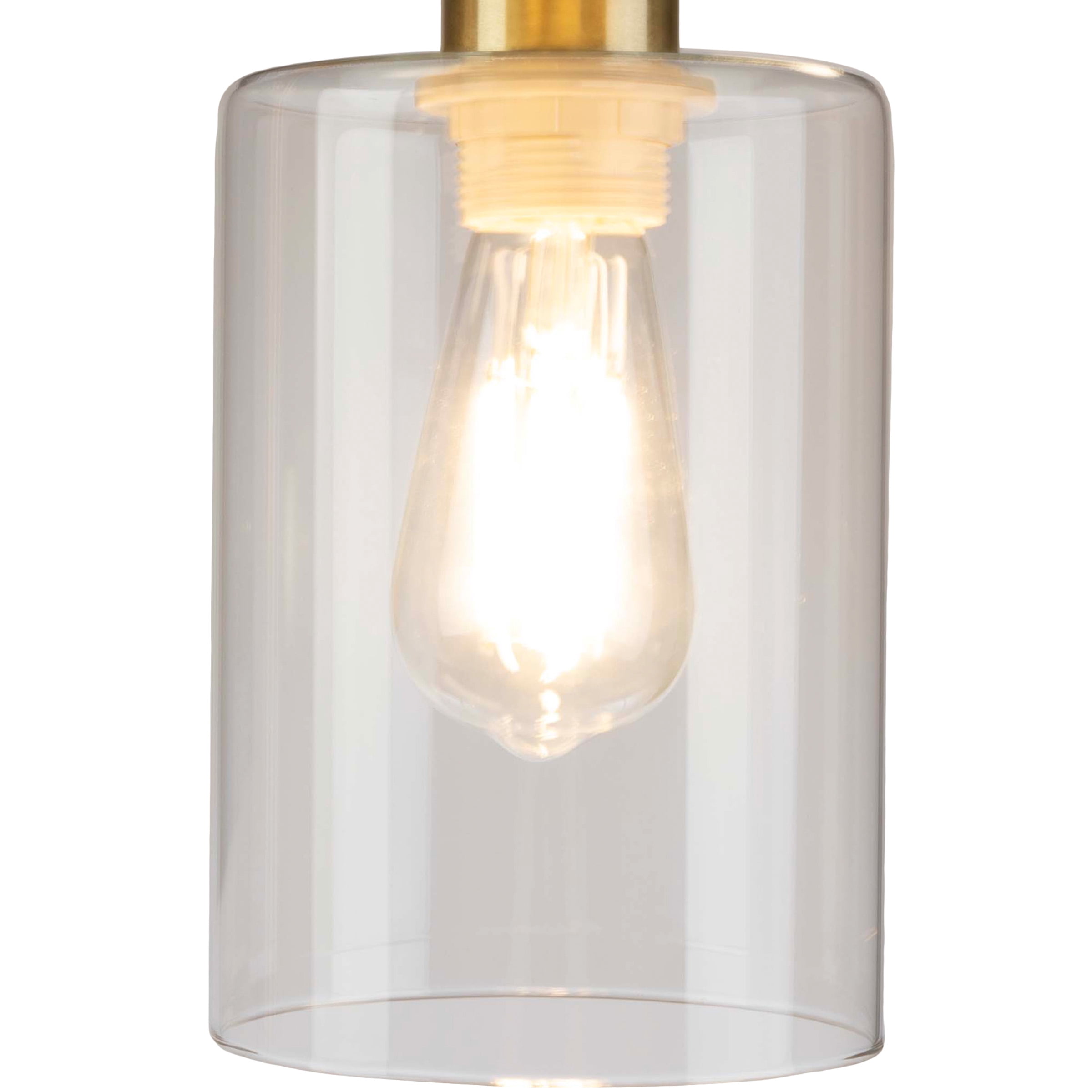 Lavish Home 65-inch Modern Floor Lamp with Glass Shade and LED Edison Bulb (Gold)