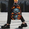 thumbnail image 2 of Lukts Flame Metal Skull Pattern 15 Inch Student Backpack, Waterproof Laptop Backpack with Adjustable Shoulder Straps, Lightweight Travel, Campus Backpack, Unisex, 2 of 6