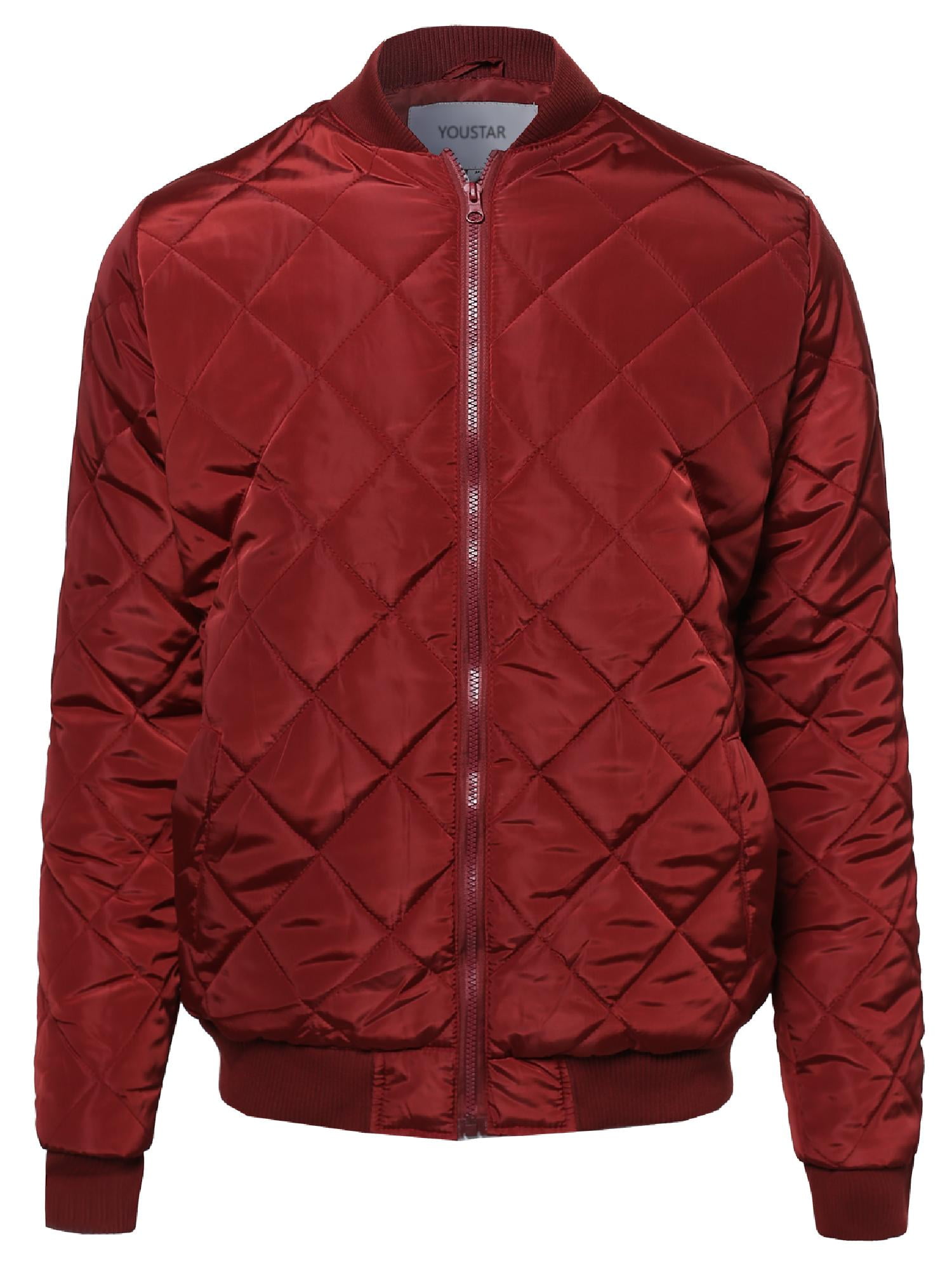 Men's Quilted Lined Plaid Hooded Bomber Jacket - Stylish & Warm Outerwear for Fall/Winter