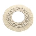 thumbnail image 1 of Macramé tejido para colgar en pared, tapiz redondo, , decoración artística, artesanía con flecos, espejos, anillos exteriores para el hogar, E SM SunniMix Tapiz Redondo, 1 of 8