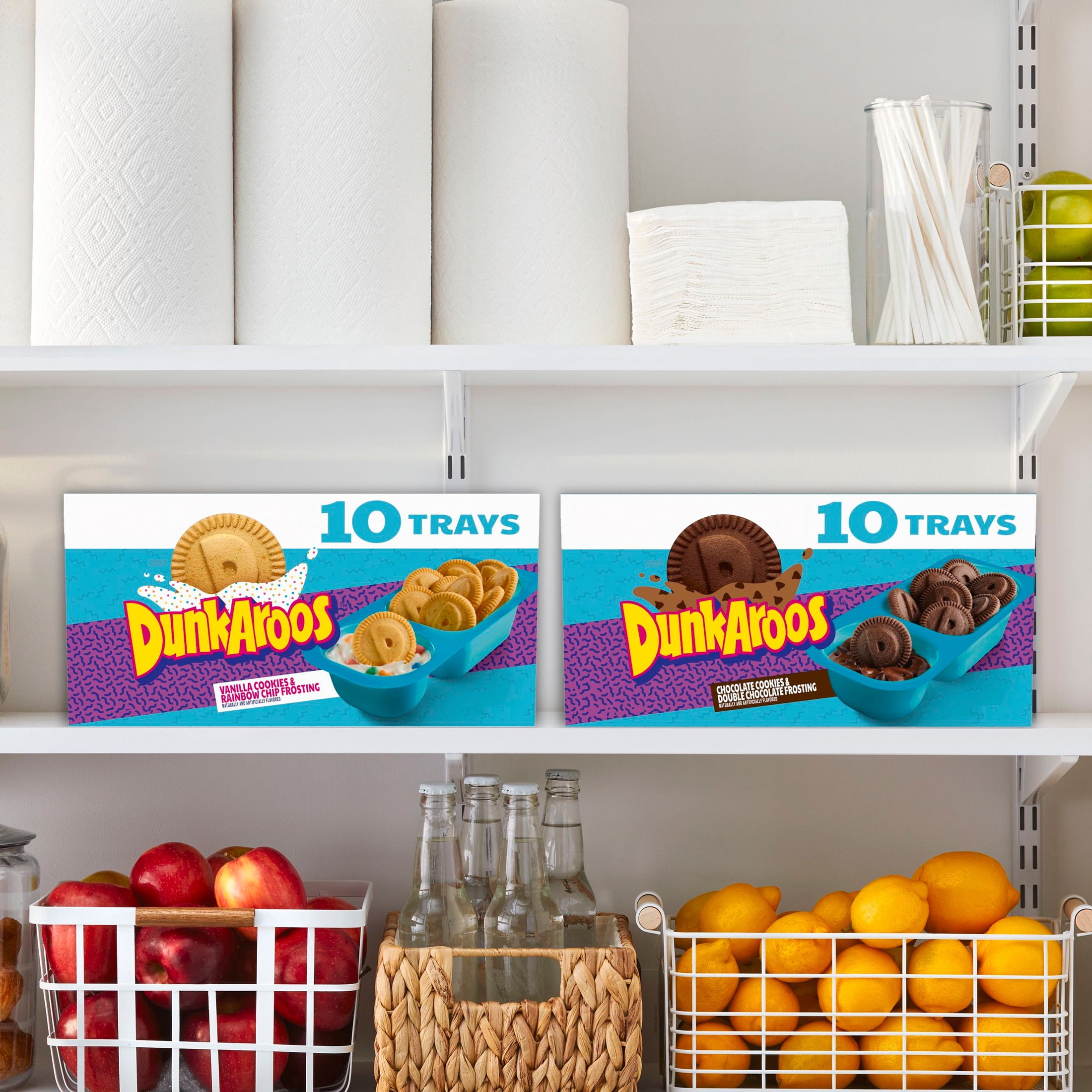 (4 pack) Dunkaroos Vanilla Cookies and Rainbow Chip Frosting, 10 Count, 10 oz