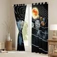 thumbnail image 3 of Outer Space Blackout Curtains Universe Themed Decor Curtains for Boys Girls Galaxy Window Curtains, Solar System Bedroom Curtains Space Planet The Earth Print Curtains,2 Panels 52"Wx84"L, 3 of 5