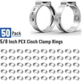 thumbnail image 2 of Bates- PEX Cinch Clamp Rings, 5/8", 50 Pack, Stainless Steel, Pex Clamps, Pex Rings, Pex clamp, Pex Pipe Clamps, Crimp Clamps, Cinch Clamps, Pex Crimps, Pex Pipe Clamp, Pex Crimp, 5/8 Pex Crimp Rings, 2 of 6
