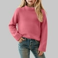 thumbnail image 2 of Mepaouo Girls Shirts Casual Long Sleeve Crewneck Loose Fleece Sweatshirts Pullover Tops(Pink,E), 2 of 5