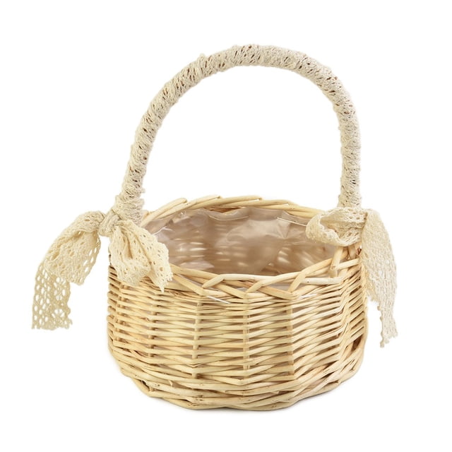 Bgsha Fresh Rattan Storage Basket Picnic Flower Girl Gifts Wicker Flower Pot