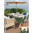 thumbnail image 5 of Outdoor Tablecloth with Umbrella Hole for Patio/Picnic/Party/Camping, Monstera Leaves Waterproof Table Cloth Rectangle Table Cover Washable, Summer Green Tropical Plants Leaf Beige (60"x 120"), 5 of 8