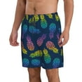 thumbnail image 2 of Naloa Abstract Bright Pineapple Fruit Retro Men's Beach Shorts, Surfing shorts, Swim trunks, Quick Dry Swim Trunks for Surfing Beach Fun - Large, 2 of 9