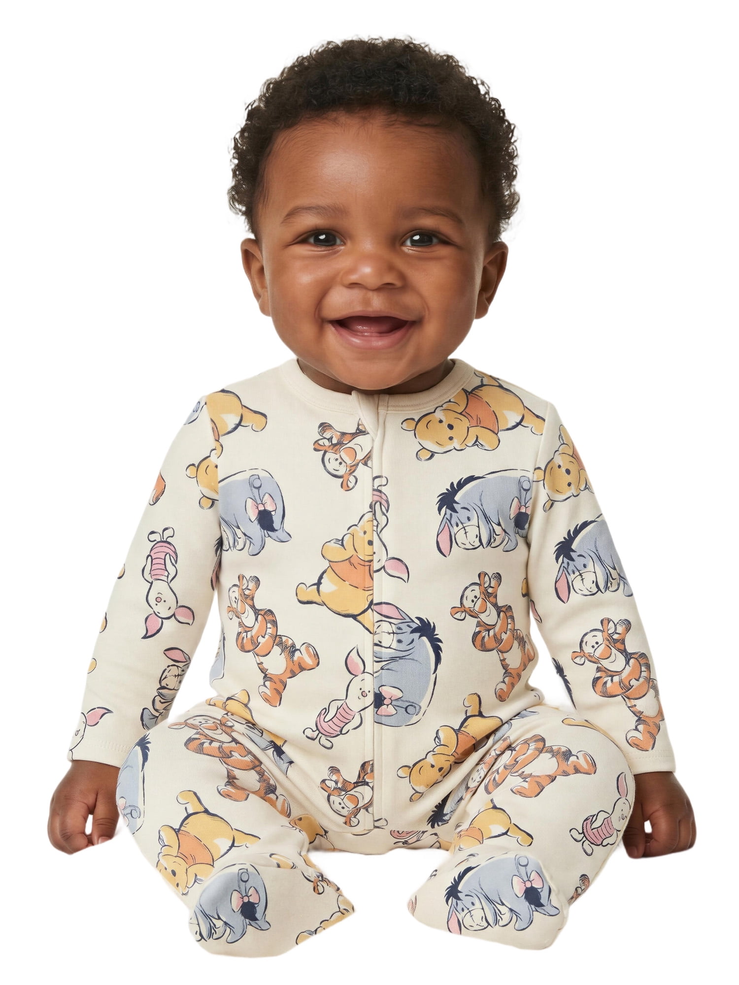 Winnie The Pooh Baby Boys 3 Pack Sleep n’ Play Coverall, Sizes Newborn-9M