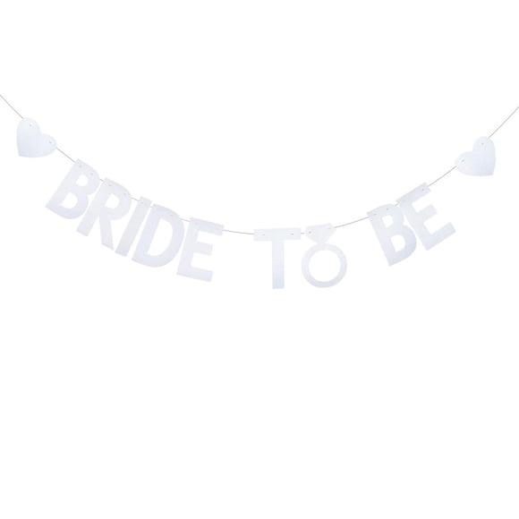 Silver Glitter Bride To Be Banner for Bachelorette Party Decorations Supplies,Hen Night Party Decorations Supplies,Wedding Engagement Party,Pre-Strung,Silver,Bride To Be
