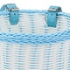 thumbnail image 4 of Cesta delantera para bicicleta, cesta impermeable tejida a mano para bicicletas de niños y adultos (blanco y azul), 4 of 6