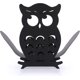 thumbnail image 4 of Toilet Roll Holder Metal Paper Holder Owl Shaped Paper Storage for Bathroom (Black), 4 of 5