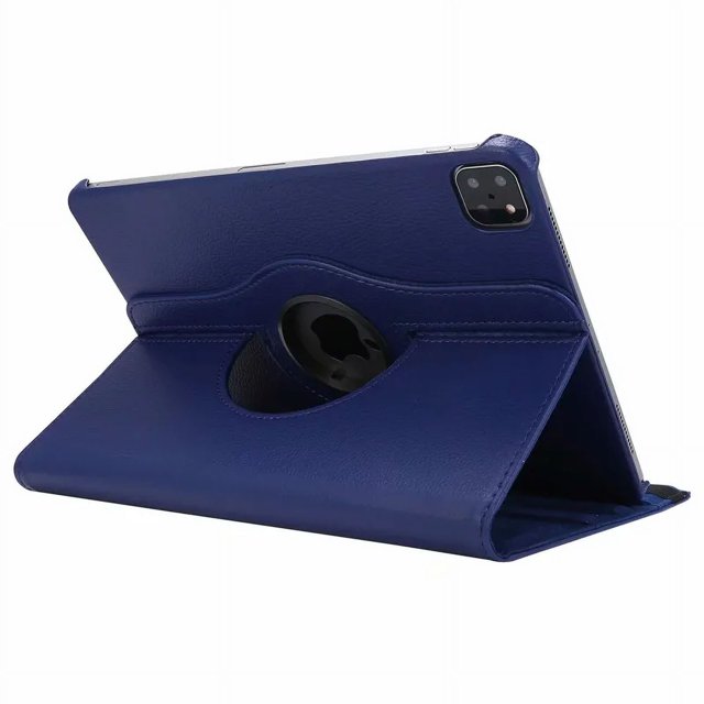 For iPad 2021 Case 12.9 Tablet Case 360 Rotating Leather Stand Protective Cover For iPad Pro 12 9 Case 2022 2021 2020 2017 2015 dark blue iPad 12.9 2018 3rd