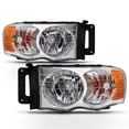 thumbnail image 2 of AKKON - Fits 2002-2005 Dodge Ram 1500/ 2500/ 3500 Pickup Chrome Headlights + LED Projector Clear Fog Lamp Light Pair Left+Right, 2 of 6