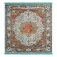 thumbnail image 3 of Unique Loom Baracoa Collection Area Rug - Malecon (5' Square Light Blue/Orange), 3 of 7