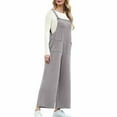 thumbnail image 6 of Gray Brunch Trousers Pants for Women Fall Summer Loose Fit Overall Flare Wide Leg Straight Leg Basic Long Bootcut Leg Overalls Trousers Pants One Piece Ladies 2025 XXL, 6 of 8