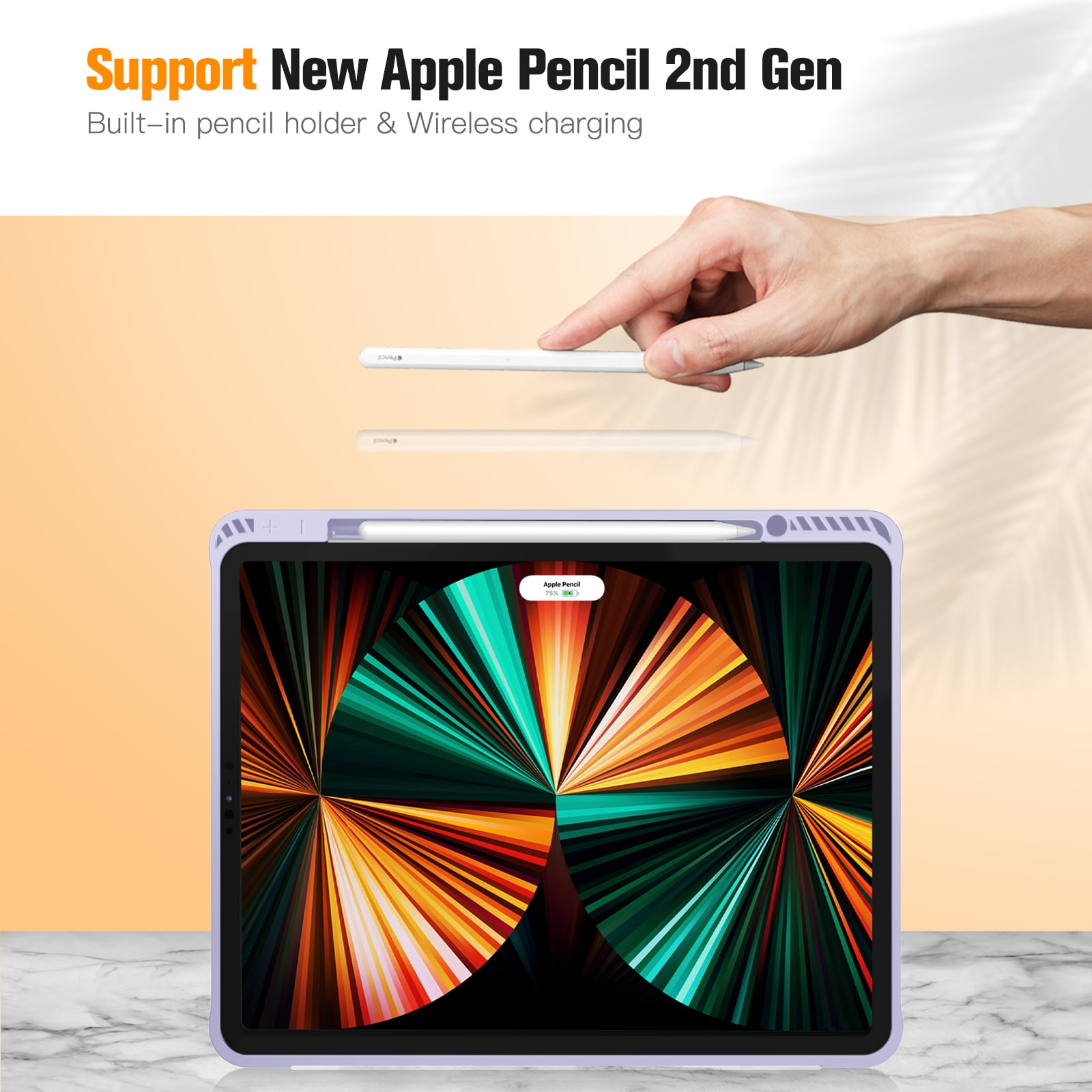 Fintie TPU Case with Pencil Holder for iPad Pro 12.9-inch 5th/4th/3rd Generation - Slim Soft TPU Protective Cover with Auto Wake/Sleep for iPad Pro 12.9 (2021/2020/2018)