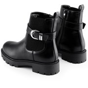 HARVEST LAND Women Chelsea Boots Fashion Low Heel Buckle Ankle Boots for Female Fall Winter