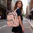 thumbnail image 6 of Pzuqiu Pink Farm Animal Print Backpack for Kids 17 Inch Padded Breathable Straps Multi Pockets Lightweight Casual School Bag for Preschool Primary Students Boys Girls Daily Use, 6 of 7