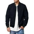 thumbnail image 1 of Kmbangi Men's Bomber Flight Jacket Casual Patchwork Fall Winter Coats Zipper Closure Outwear, 1 of 6