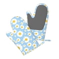 thumbnail image 5 of Cauagu Daisies Flowers Print Oven Mitts 2 Piece Set,BBQ Gloves Grilling Gloves Kitchen Silicone Oven Gloves Heat Resistant Oven Mitts for Barbecue Cooking & Baking, 5 of 6