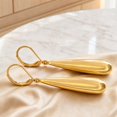 thumbnail image 3 of Long Teardrop Dangle Gold Plated Earrings for Women Hypoallergenic Drop Leverback Earrings Trendy Long Teardrop Dangle Earings for Jewelry Gifts, 3 of 12