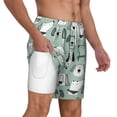 thumbnail image 3 of Balery Puppy Mens Swim Trunks Swim Shorts for Men Quick Dry Inseam Beach Shorts with Compression Liner Pocket-Large, 3 of 9