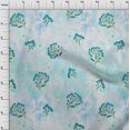 thumbnail image 4 of oneOone Silk Tabby Light Blue Fabric Floral Floral With Texture Quilting Supplies Print Sewing Fabric By The Yard 42 Inch Wide, 4 of 4