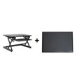 thumbnail image 1 of Rocelco 32" Height Adjustable Standing Desk Converter BUNDLE - Sit Stand Computer Workstation Riser with Anti Fatigue Mat - Dual Monitor Retractable Keyboard Tray Gas Spring  (Black), 1 of 9