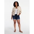 thumbnail image 2 of Time and Tru Women's Mid Rise Roll Cuff Denim Shorts, 4" Inseam, Sizes 0-20, 2 of 6
