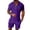 Purple, variant on Short Sets for Men Relaxed Fit Breathable Quarter Zip Polo Tshirt and Shorts 2 Piece Matching Set Mens Summer Outfits