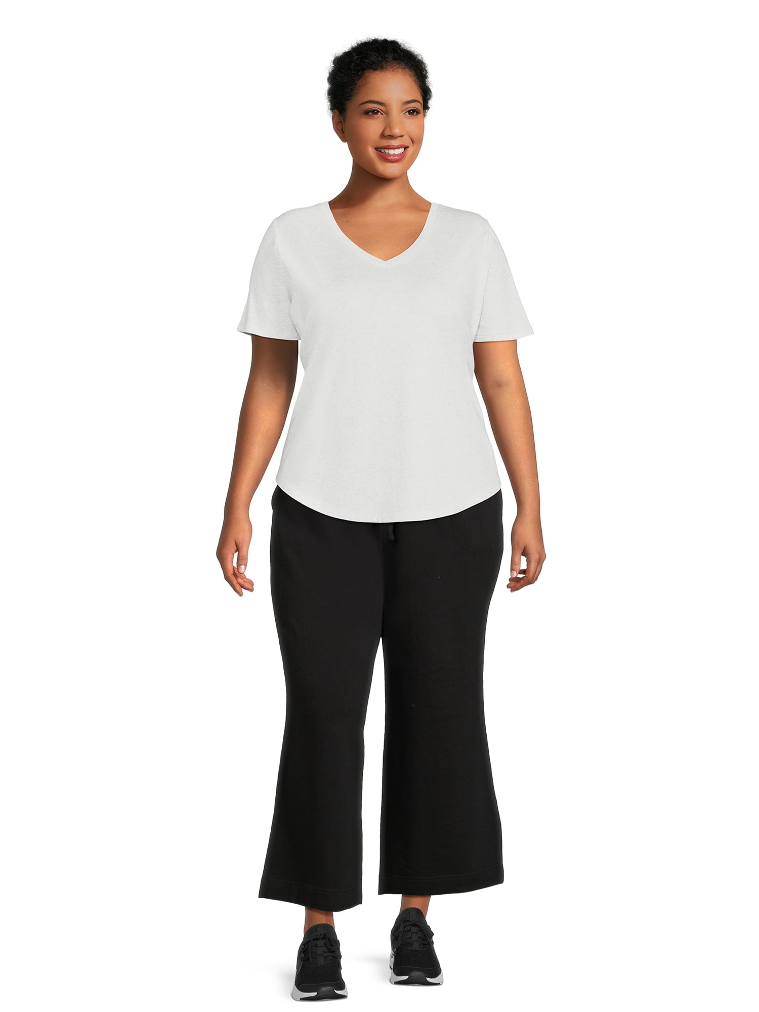 Terra & Sky Women's Plus Size French Terry Pull On Pants