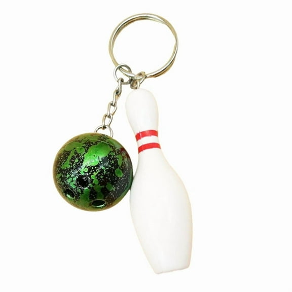 Creative Bowling Ball & Pin Pendant Keychain Stylish Blue Bowling Ball Keychain for Bag Decoration & Car Keyring Charm