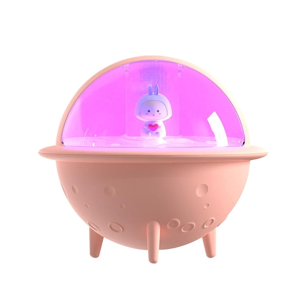 Humidificador de aire con diseño de astronauta y 7 luces. Rosa