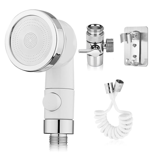 Yuarrent Grifo Ducha Baño Adaptador de Inodoro de alta presión Ajustable Ahorro de agua Boquilla extensora de mano de 3 modos Juegos de accesorios de baño