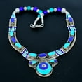 thumbnail image 2 of Lapis Lazuli Turquoise Handmade 925 Sterling Silver Nepali Necklace 18" VJ 6863, 2 of 5